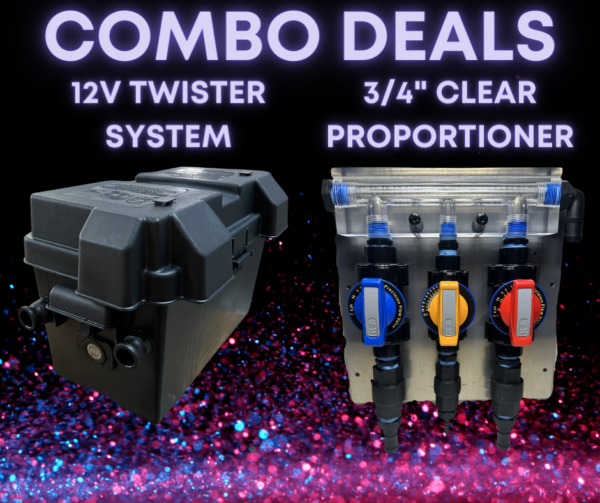 5.3GPM 12V Texas Twister and 3/4" Clear Proportioner Combo Deal