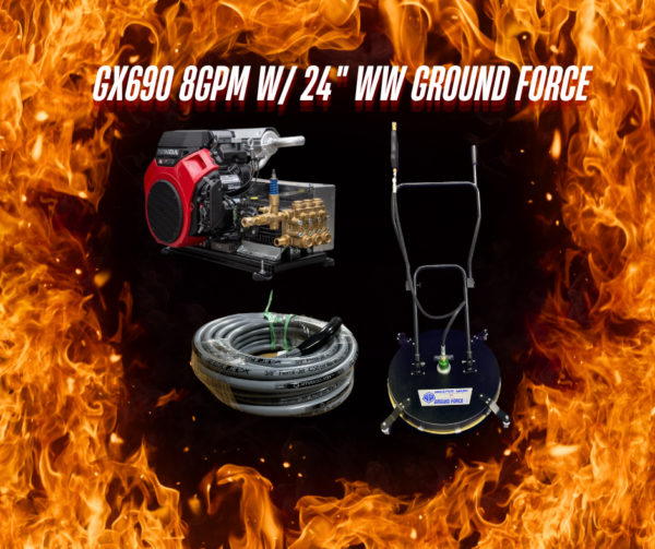 GX690 8GPM WW Ground Force 24" 200ft Fierce Jet Single Wire